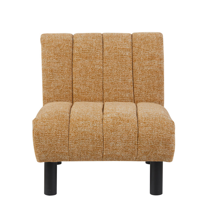 Aljohara Premium Sofa Touch Fabric Accent Chair, Mustard