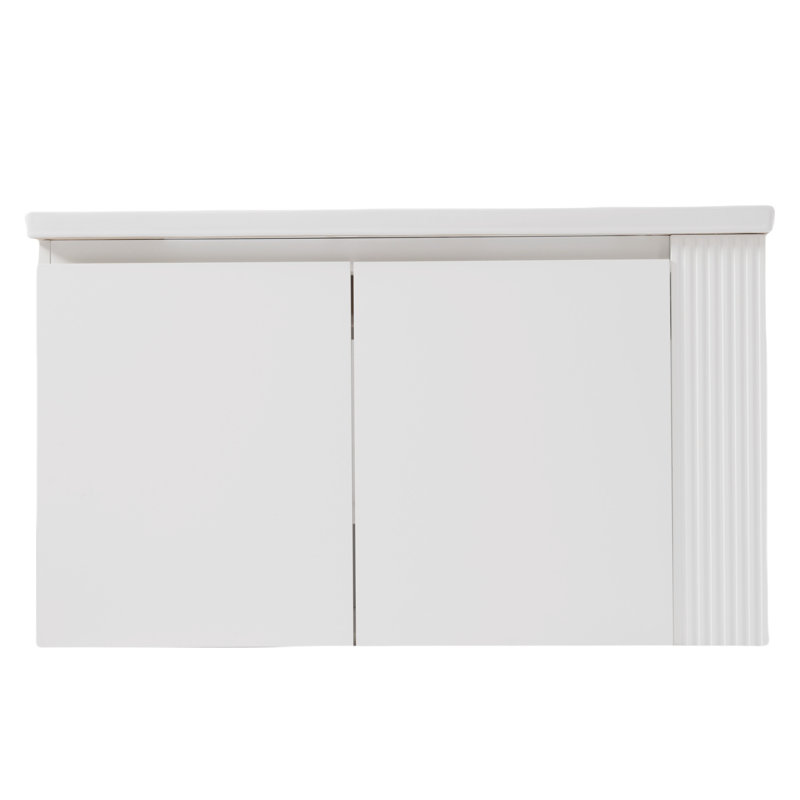 Meuble-lavabo mural moderne 36 po avec lavabo en céramique 36 po