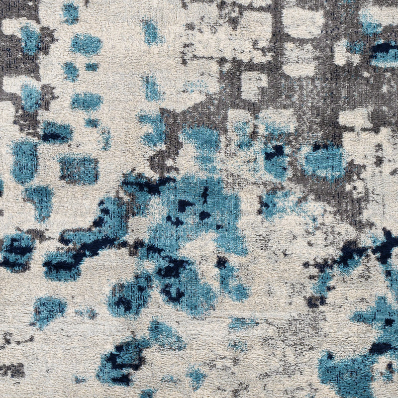 Tapis turquoise / brun Byrdo, Rectangle 5 pi 3 po x 7 pi 1 po