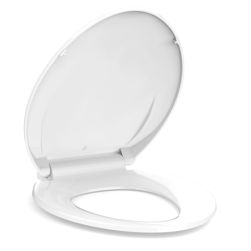 Elongated Toilet Seat With Grip-tight Bumpers Slow-close