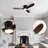 52-Inch Ceiling Fan With Light, 3 Dark Walnut Wood Blades, Remote Control, Reversible DC Motor For Living Room-143533720-143533723