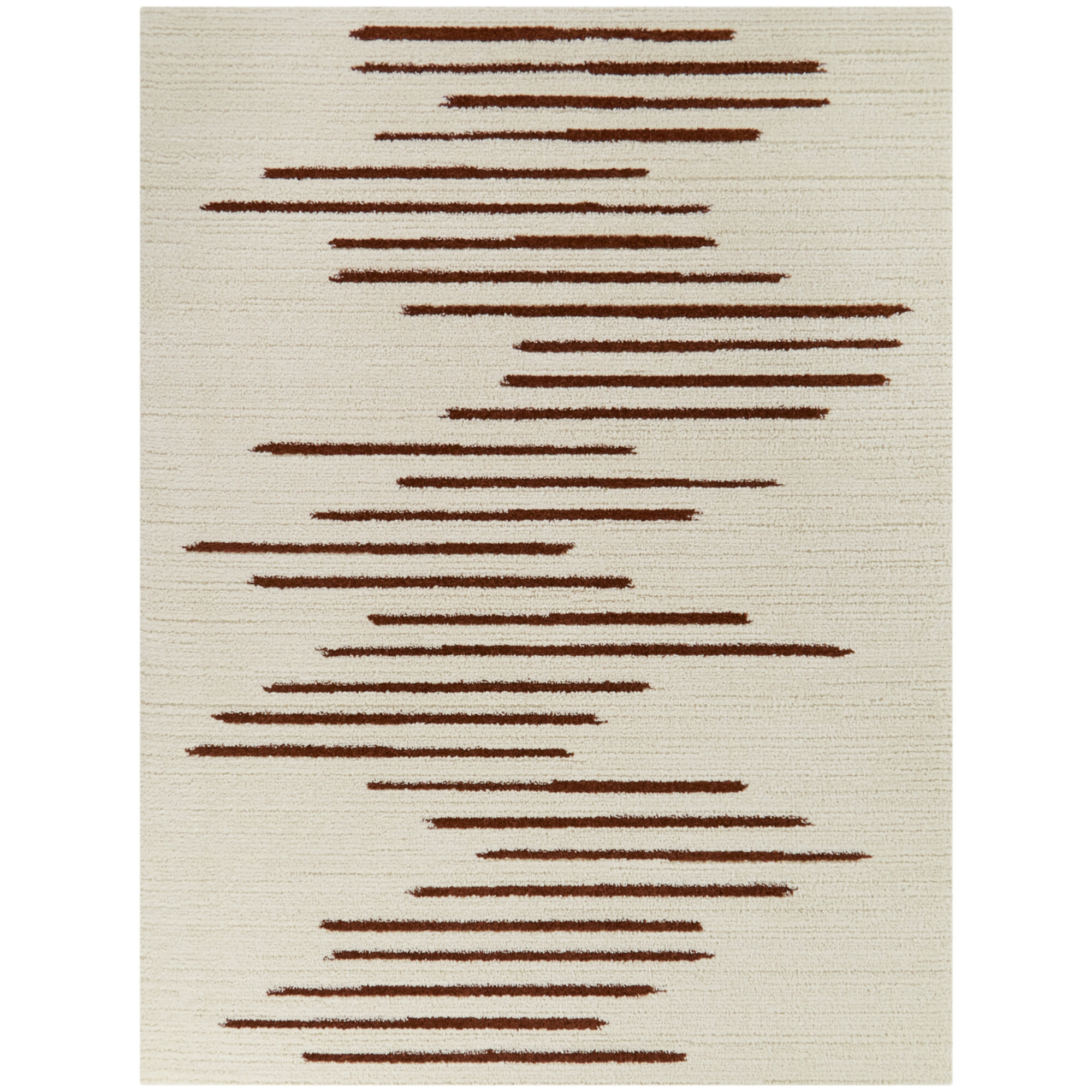 AllModern Cat Striped Area Rug in Rust/White