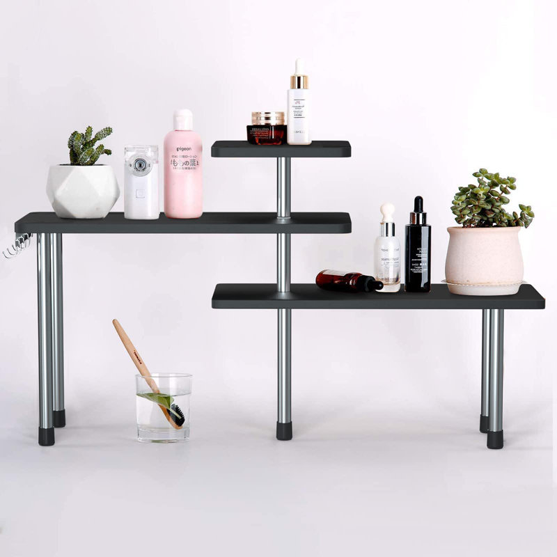 Laceyville Spice Rack with Adjustable Racks, Black