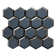 Beveled 3" Hexagon Glass Mesh-Mounted Mosaic Tile