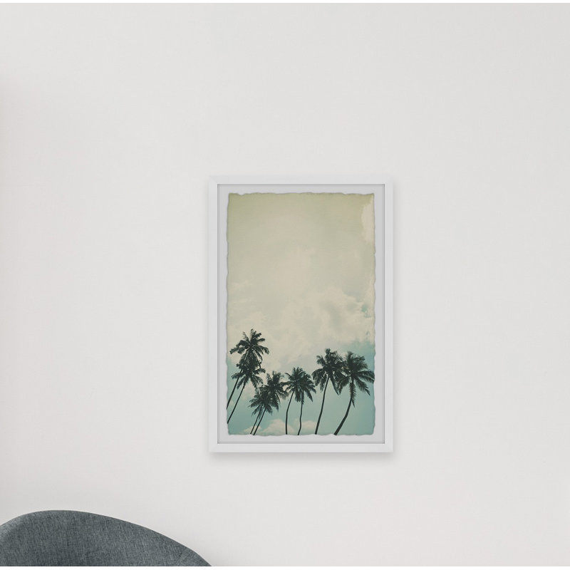 Sky and the Palm Trees 1 Piece Single Picture Frame Wall Art, 91cm H x 61cm W x 3.81cm D