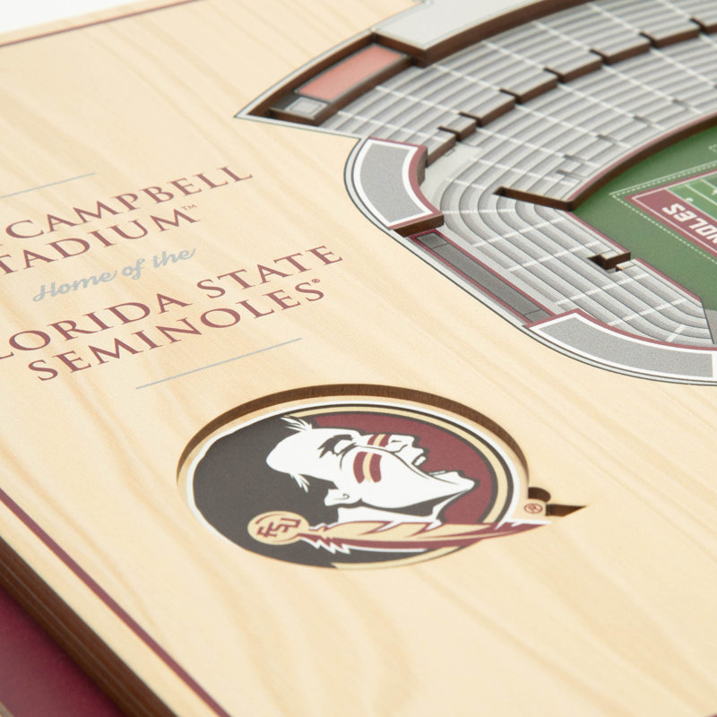 Florida State Seminoles 17'' x 13'' 5-Layer Wooden Stadium 3D Wall Art