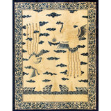 Antique Peking Chinese Allover Ivory 1890s Rug