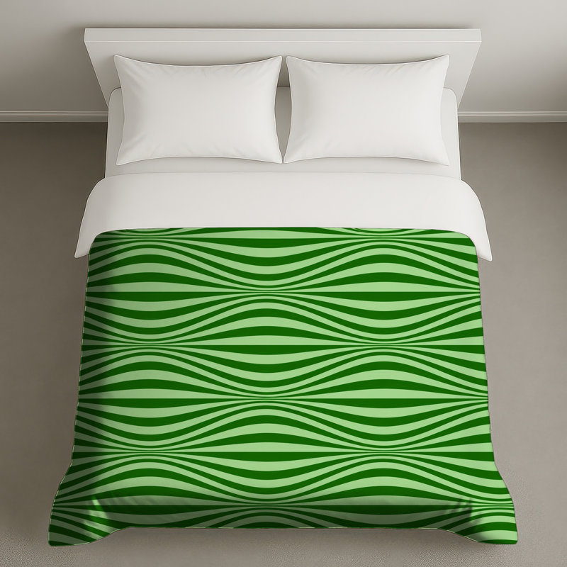 Housses de couette Green Wavy Lines, Queen