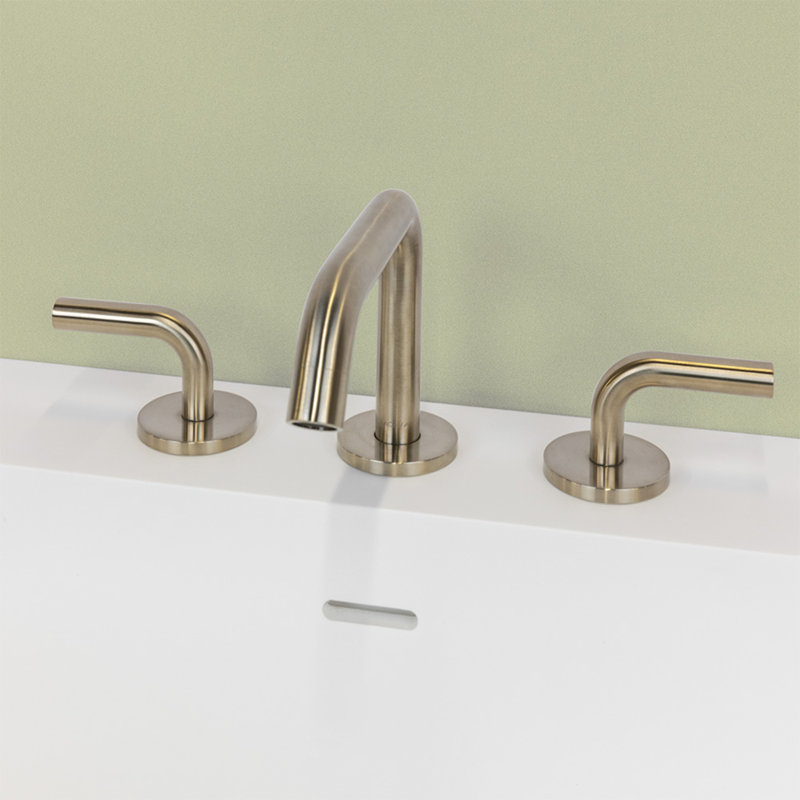 Cigno Widespread Bathroom Faucet with Drain Assembly, Brushed Nickel
