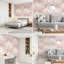 Sparkling Pink & Silver Damselfly Glitter Botanical Wallpaper