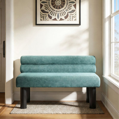 Banc de salle à manger rembourré, bout de lit, banc d'entrée, repose-pieds pour la salle à manger, la chambre à coucher, le salon, pieds en bois d'hévéa, support de 300 lb