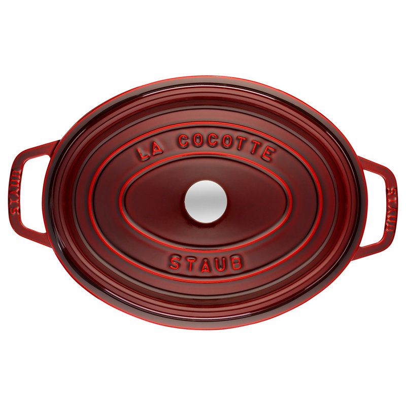 Staub Cast Iron Oval Cocotte, Grenadine, 5.75 qt