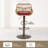 Modern Swivel Bar Stools Set of 2 Adjustable Counter Height Chairs with Footrest for Kitchen, Dining Room (Red)