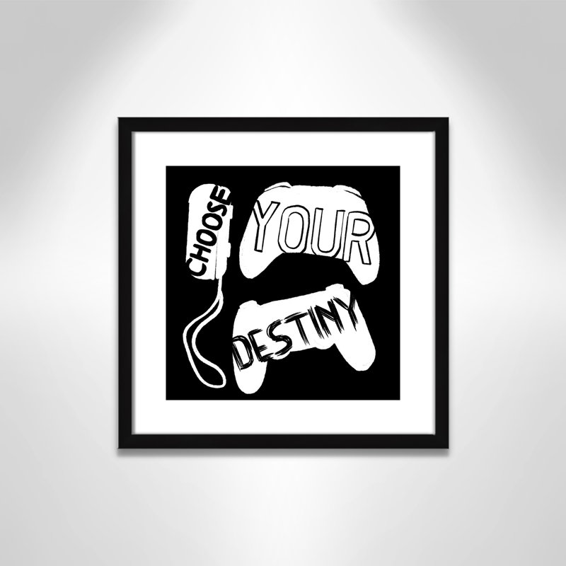 «Choisissez votre destinée», art encadré, H 17 po x l 17 po x P 1,19 po, Encadré de boîte noir