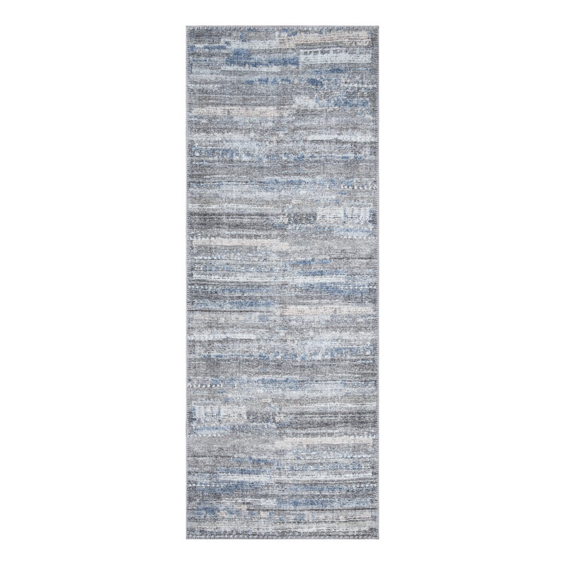 Tapis antidérapant lavable 17 Stories - gris / bleu / rosé, Tapis de couloir 2 pi 6 po x 7 pi