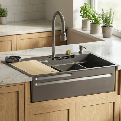 Single Bowl Stainless Steel Drop-In Kitchen Sink