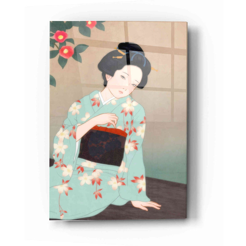 «Tsubaki» par Sai Tamiya, art mural en verre acrylique, H 24 po x l 16 po