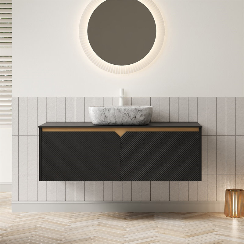Ruben 48" Bathroom Vanity&Sink, Black, 48"