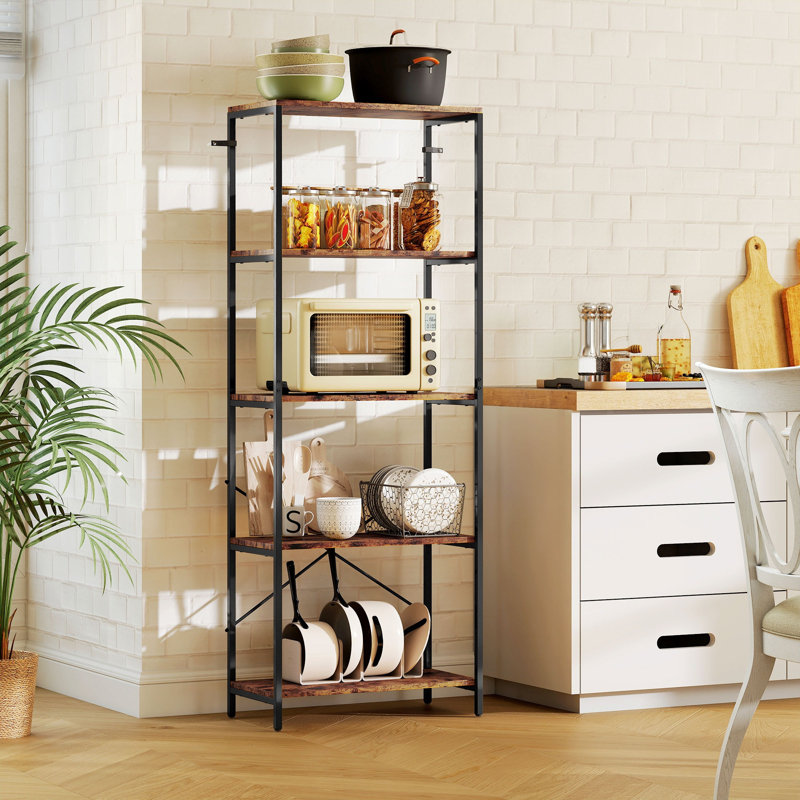 161cm H x 79cm W Metal Standard Bookcase, Black/Brown
