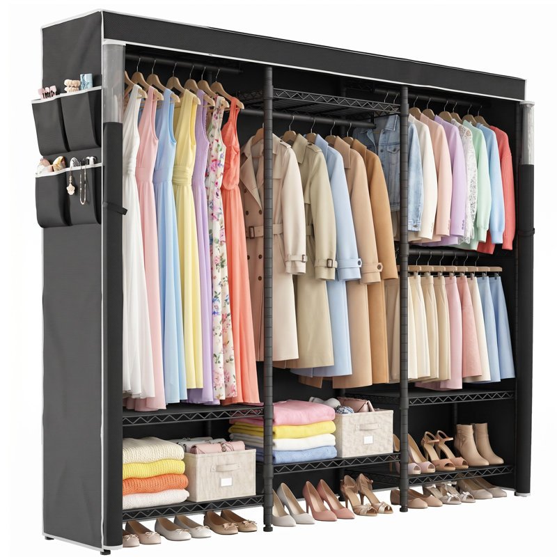 Heavy Duty Clothes Rail with Cover, 175x40x180cm