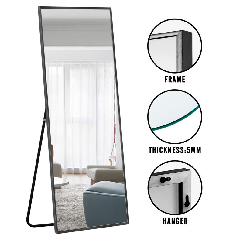 Miroir de salle de bain mural Talma, H 65 po x l 22 po, Noir