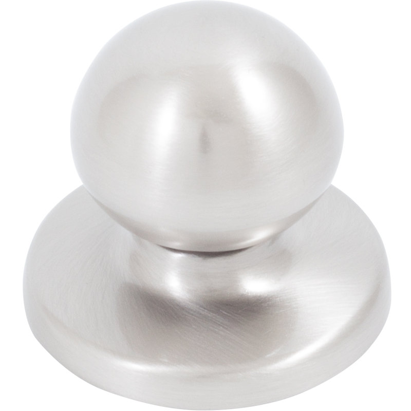 Poignée ronde moulée sous pression 1,25 po de diamètre, Nickel satiné