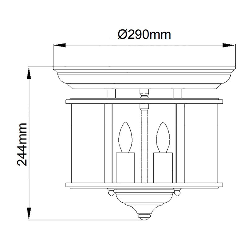 Barwood Glass Flush Mount, Pewter