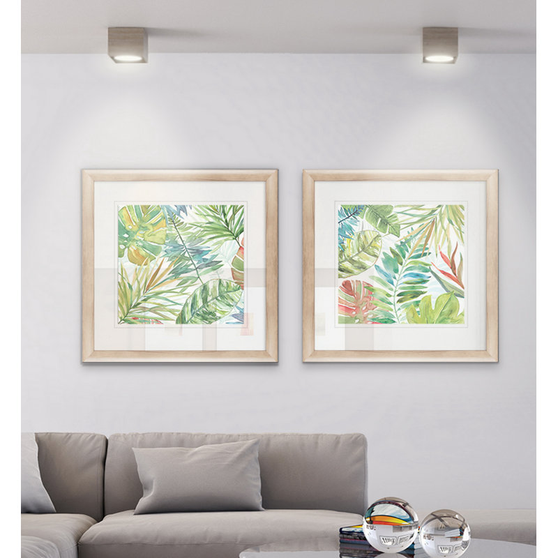 « tropical sketchbook i », ensemble de 2 reproductions encadrées, Cadre brun