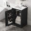 Meuble-lavabo à fermeture en douceur 20 po avec lavabo, rangement et tablette réglable-872684498