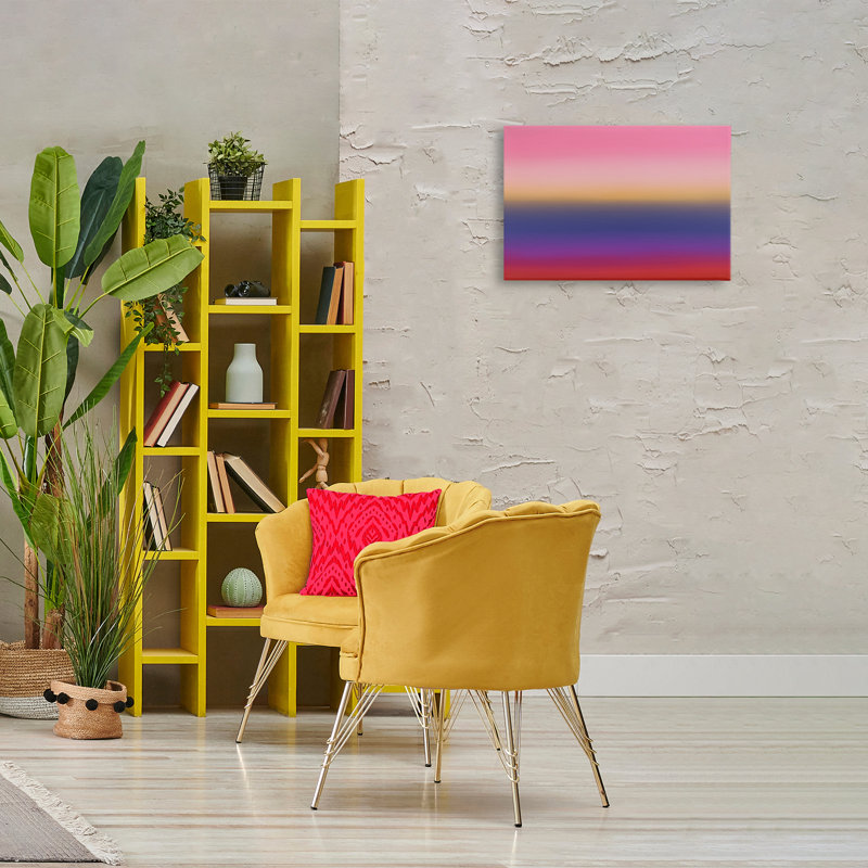 Au-delà de la mer, toile dégradée chaleureuse, conception par Atelier Posters, H 16 po x l 24 po