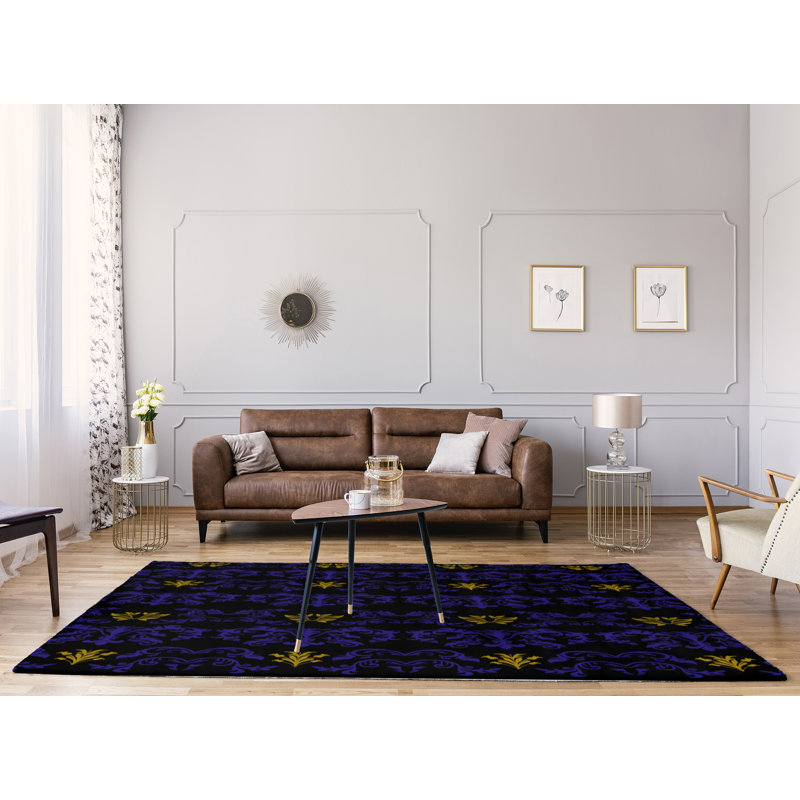 Damask Indoor Rug, Rectangle 9' x 12'