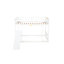 Lit superposé simple au-dessus du sol blanc avec maisonnette, rampe d'escalade - Rampe amusante et pratique, solution d'espace