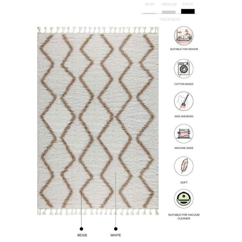 Soobin Geometric Indoor Rug, Rectangle 6'7" x 9'7"