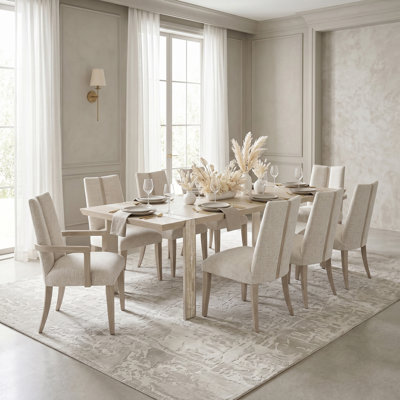 Lotus Bay 9-Piece Narrow Dining Set - Sand