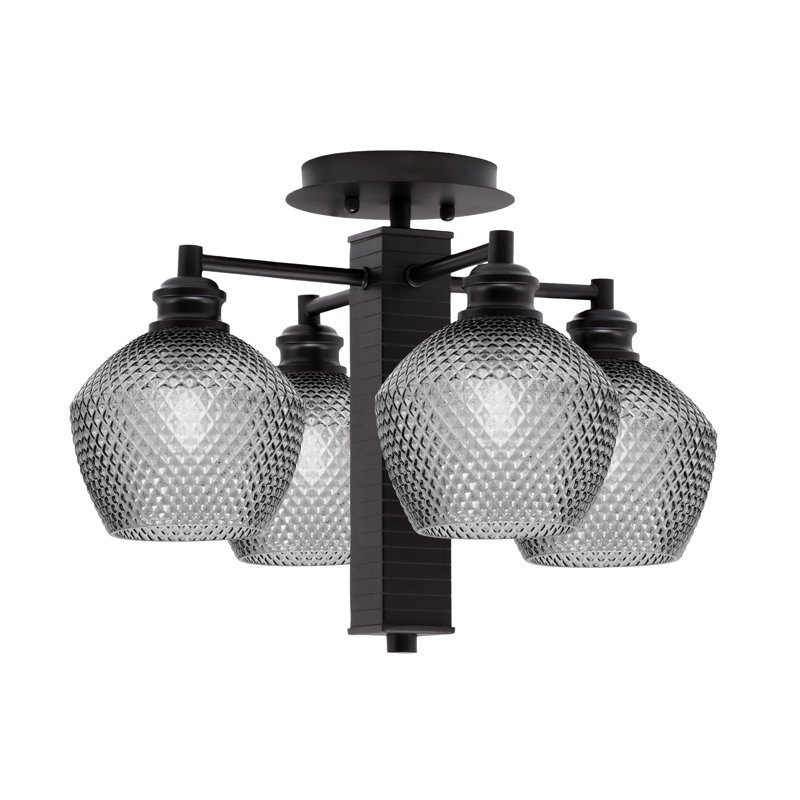 Plafonnier semi-encastré avec verre 6 po Edge, Espresso, Fumée