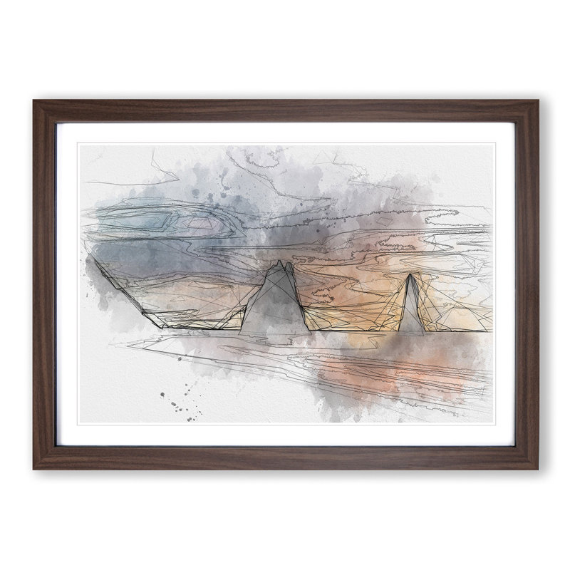 Beach in Vik Iceland - Picture Frame Graphic Art Print, 36cm H x 48cm W x 2cm D, Walnut Framed
