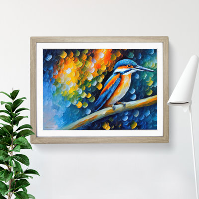 Kingfisher Bird Vol.1 Abstract - Framed Print