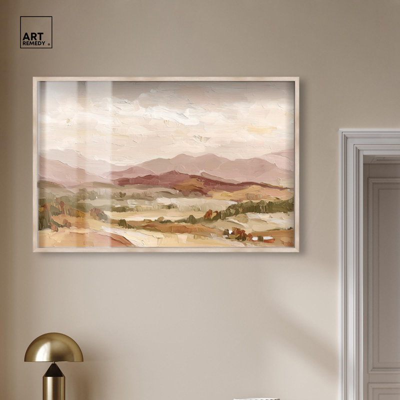 Décoration murale rustique Rolling Hills II Shadowbox par Art Remedy, cadre blond, 46 x 31, H 31 po x l 46 po, Cadre blond