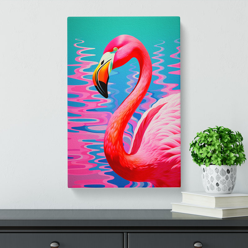Flamingo No.3 - Print, 50cm H x 35cm W x 3cm D