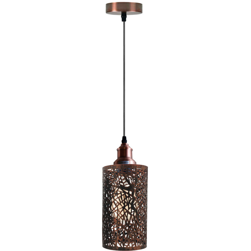 Hanner 1 - Light Rustic Red Cylinder Pendant