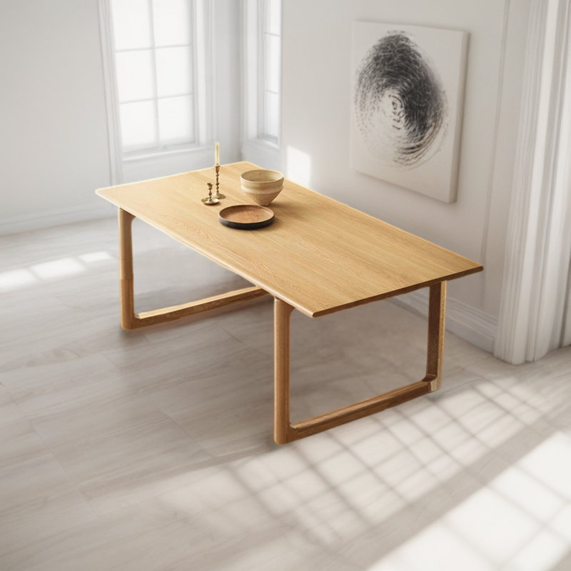 Oak Solid Wood Dining Table, 31.49" W x 62.99" L