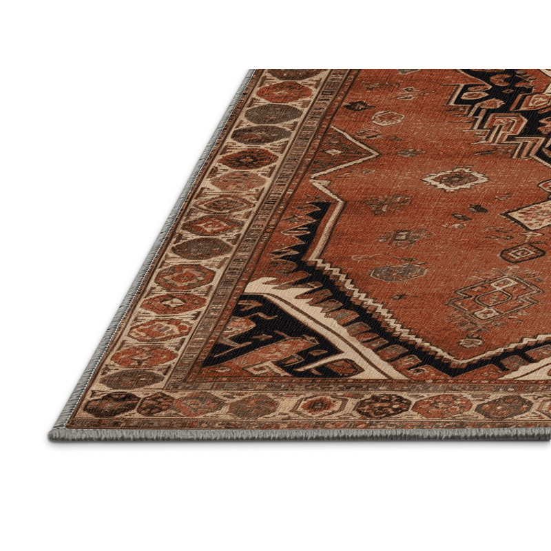 Machine Washable Persian Brown Area Rug, Rectangle 2' x 3'