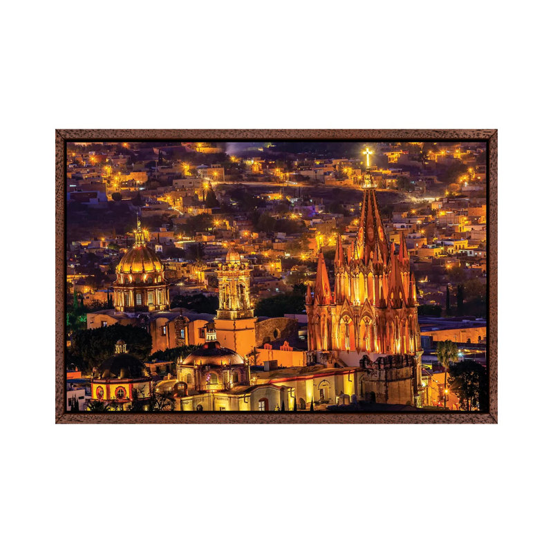San Miguel De Allende, Mexico, Miramar Overlook Night, Parroquia Archangel Church by William Perry - Gallery-Wrapped Canvas Giclée on Canvas
