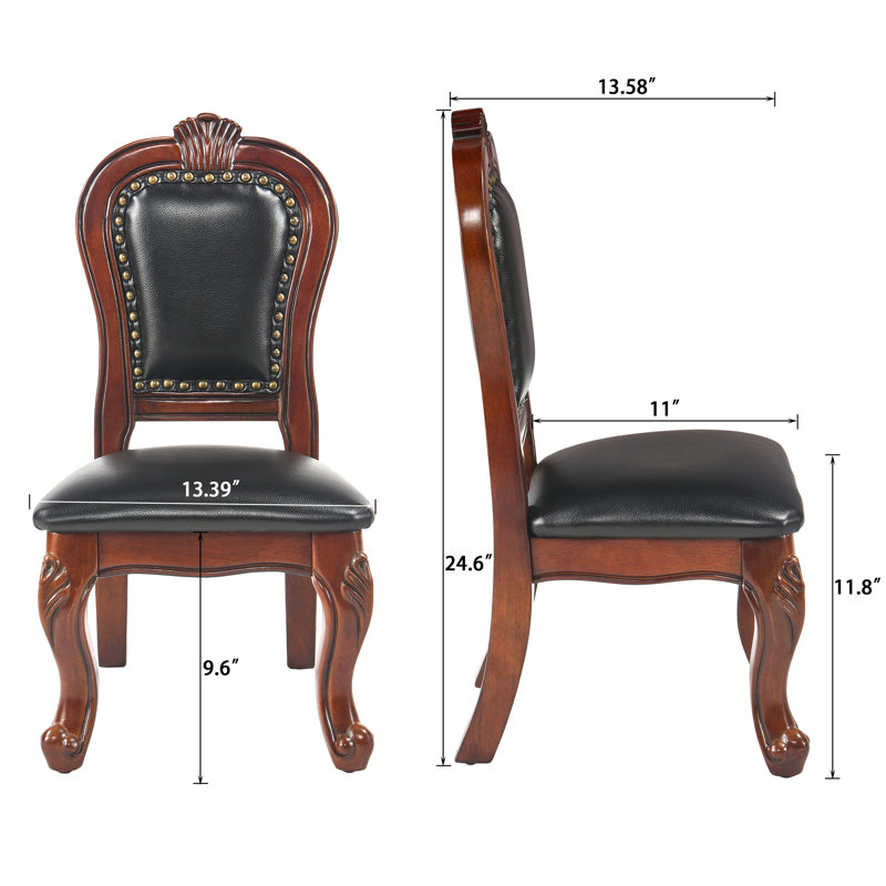 Chaise d'appoint en cuir végétalien Ilynn, Similicuir noir