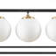 Lustre - configuration à 6 lumières Helena, globe en verre givré, conception linéaire