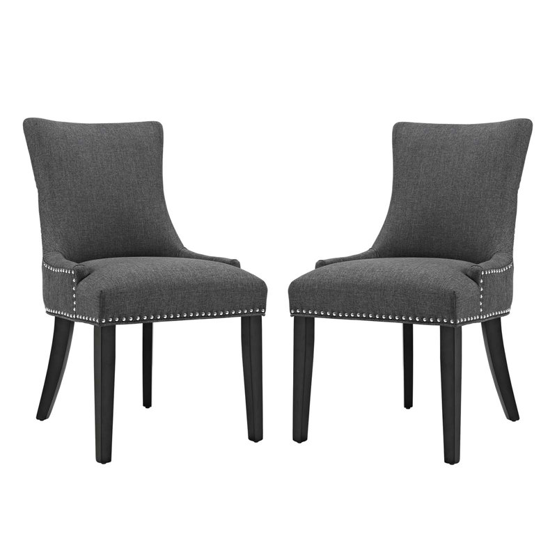 Modway Marquis Fabric Dining Side Chair, Gray