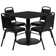 Jamie 36'' Square Table Set with Round Base and 4 Trapezoidal Back Banquet Chairs