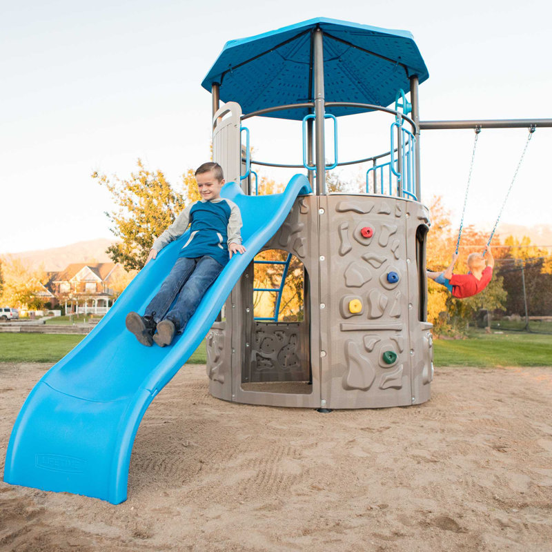Adventure Lifetime Powder Coated Steel Swing Set with 2 Swing(s) , 1 Slide(s)