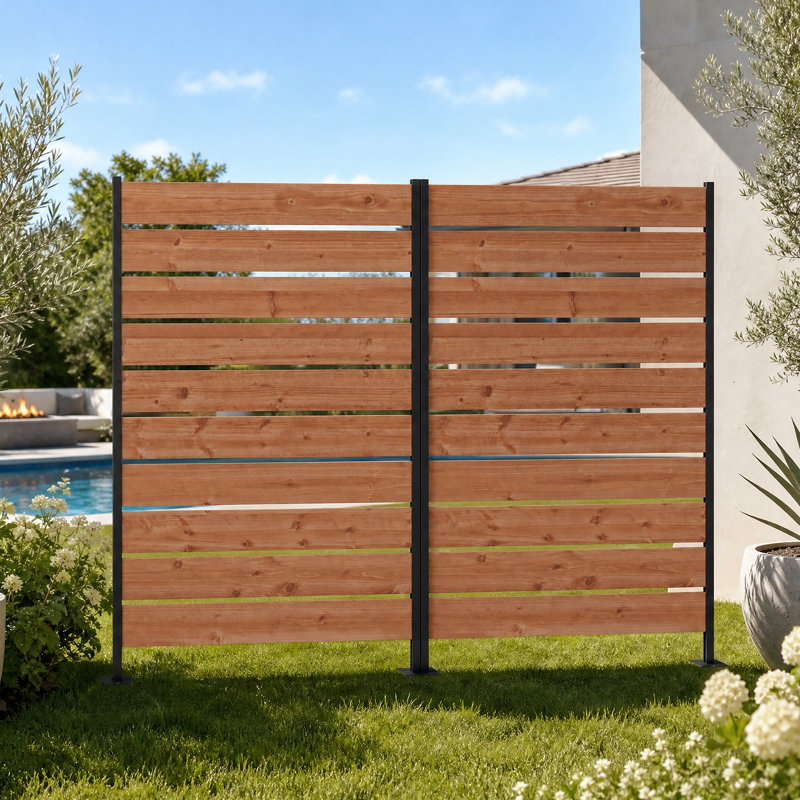 Paravent de terrasse en bois de cèdre avec piquets de terrasse en bois de cèdre H 60 po x l 38 po Frances