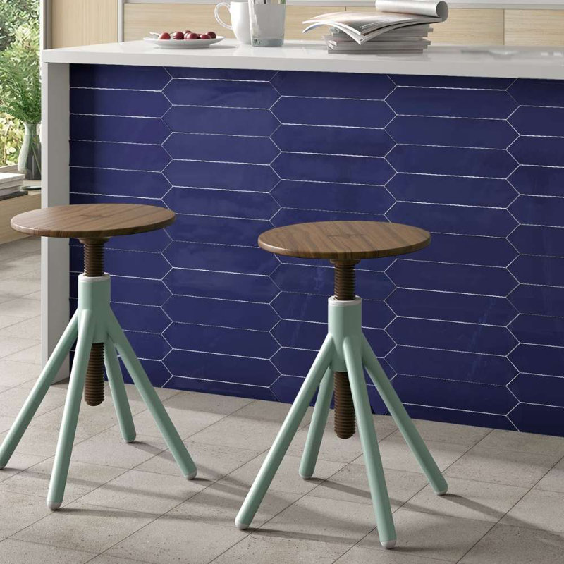 Tribeca-Talavera Picket 2.6"x13" Handmade Ceramic Tile Trim, Blue